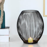 Maxbell Retro Hollow Tea Light Candle Holder Ornament Lantern Metal for Dinner Table Large