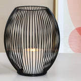 Maxbell Retro Hollow Tea Light Candle Holder Ornament Lantern Metal for Dinner Table Large