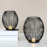 Maxbell Retro Hollow Tea Light Candle Holder Ornament Lantern Metal for Dinner Table Medium