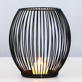 Maxbell Retro Hollow Tea Light Candle Holder Ornament Lantern Metal for Dinner Table Small