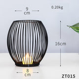 Maxbell Retro Hollow Tea Light Candle Holder Ornament Lantern Metal for Dinner Table Small
