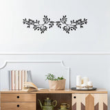 Maxbell Stylish Iron Leaves Hanging Wall Art Decor Black for Farmhouse Yard Kitchen
