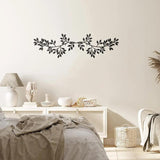 Maxbell Stylish Iron Leaves Hanging Wall Art Decor Black for Farmhouse Yard Kitchen