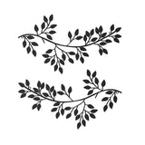Maxbell Stylish Iron Leaves Hanging Wall Art Decor Black for Farmhouse Yard Kitchen