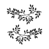Maxbell Stylish Iron Leaves Hanging Wall Art Decor Black for Farmhouse Yard Kitchen