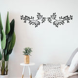 Maxbell Stylish Iron Leaves Hanging Wall Art Decor Black for Farmhouse Yard Kitchen