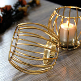 Maxbell Geometric Metal Candle Holder Iron Hollow Table Candle Stand Party
