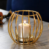 Maxbell Geometric Metal Candle Holder Iron Hollow Table Candle Stand Party