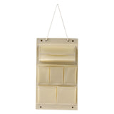 Maxbell Wall Closet Hanging Storage Bag Organizer Foldable for Bathroom Bedroom Beige