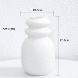 Maxbell Ceramic Vase Floral Arrangements Ornament for Party Bookshelf Decoration white