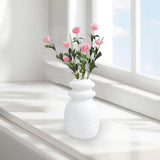 Maxbell Ceramic Vase Floral Arrangements Ornament for Party Bookshelf Decoration white