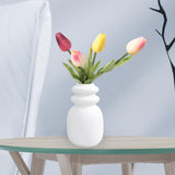 Maxbell Ceramic Vase Floral Arrangements Ornament for Party Bookshelf Decoration white