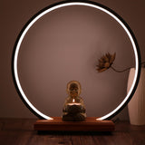 Maxbell Buddha Statue Monk Doll Zen Sculpture Candleholders Figurines for Home Bronze