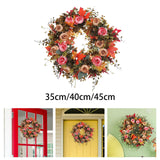 Maxbell Fall Artificial Flower Wreath Maple Leaves for Thanksgiving Wall Pendant 35cm