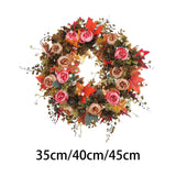 Maxbell Fall Artificial Flower Wreath Maple Leaves for Thanksgiving Wall Pendant 35cm