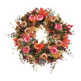 Maxbell Fall Artificial Flower Wreath Maple Leaves for Thanksgiving Wall Pendant 45cm