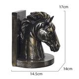 Maxbell Horse Head Statue Resin Art Crafts Gifts for Living Room Tabletop Decor Bronze