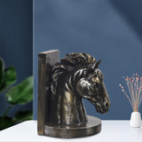 Maxbell Horse Head Statue Resin Art Crafts Gifts for Living Room Tabletop Decor Bronze