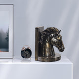 Maxbell Horse Head Statue Resin Art Crafts Gifts for Living Room Tabletop Decor Bronze