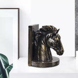 Maxbell Horse Head Statue Resin Art Crafts Gifts for Living Room Tabletop Decor Bronze
