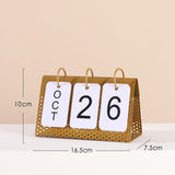Maxbell Simple Flip Perpetual Calendar Home Table Free Standing Office Ornaments Gold