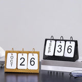 Maxbell Simple Flip Perpetual Calendar Home Table Free Standing Office Ornaments Gold