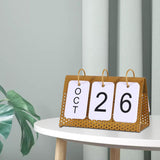 Maxbell Simple Flip Perpetual Calendar Home Table Free Standing Office Ornaments Gold