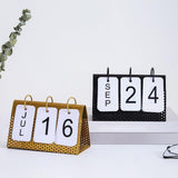 Maxbell Simple Flip Perpetual Calendar Home Table Free Standing Office Ornaments Black