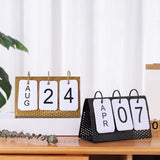 Maxbell Simple Flip Perpetual Calendar Home Table Free Standing Office Ornaments Black