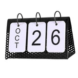 Maxbell Simple Flip Perpetual Calendar Home Table Free Standing Office Ornaments Black