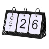 Maxbell Simple Flip Perpetual Calendar Home Table Free Standing Office Ornaments Black