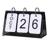 Maxbell Simple Flip Perpetual Calendar Home Table Free Standing Office Ornaments Black