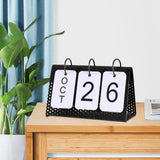 Maxbell Simple Flip Perpetual Calendar Home Table Free Standing Office Ornaments Black