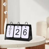 Maxbell Simple Flip Perpetual Calendar Home Table Free Standing Office Ornaments Black