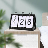 Maxbell Simple Flip Perpetual Calendar Home Table Free Standing Office Ornaments Black