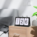 Maxbell Simple Flip Perpetual Calendar Home Table Free Standing Office Ornaments Black
