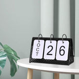 Maxbell Simple Flip Perpetual Calendar Home Table Free Standing Office Ornaments Black