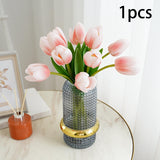 Maxbell Artificial Flowers Fake Bouquet Table Centerpieces for Birthday Store Decor pink