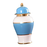 Maxbell Blue and White Color Porcelain Ginger Jar with Lid Centerpiece Tea Storage