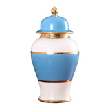 Maxbell Blue and White Color Porcelain Ginger Jar with Lid Centerpiece Tea Storage