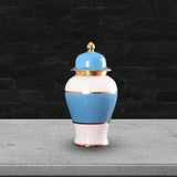 Maxbell Blue and White Color Porcelain Ginger Jar with Lid Centerpiece Tea Storage