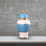 Maxbell Blue and White Color Porcelain Ginger Jar with Lid Centerpiece Tea Storage