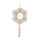 Maxbell Retro Style Tassel Tapestry Wall Mounted Makeup Mirror for Bedroom Porch