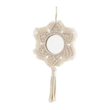 Maxbell Retro Style Tassel Tapestry Wall Mounted Makeup Mirror for Bedroom Porch