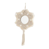 Maxbell Retro Style Tassel Tapestry Wall Mounted Makeup Mirror for Bedroom Porch