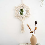 Maxbell Retro Style Tassel Tapestry Wall Mounted Makeup Mirror for Bedroom Porch