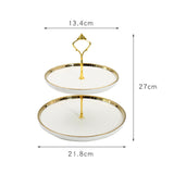 Maxbell 2 Tier Cupcake Stand Elegant Serving Tray for Fruit Baby Shower Living Room White