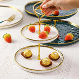 Maxbell 2 Tier Cupcake Stand Elegant Serving Tray for Fruit Baby Shower Living Room White