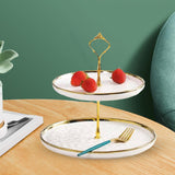 Maxbell 2 Tier Cupcake Stand Elegant Serving Tray for Fruit Baby Shower Living Room White