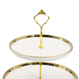 Maxbell 2 Tier Cupcake Stand Elegant Serving Tray for Fruit Baby Shower Living Room White